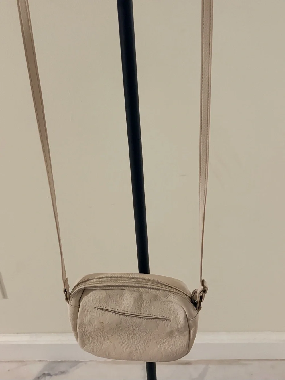 The Sak Beige Embossed Crossbody Bag
